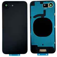 TAPA TRASERA IPHONE 16E CON SOPORTE DE METAL Y LENTE DE CAMARA NEGRA