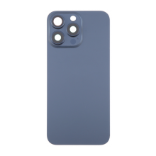 TAPA TRASERA IPHONE 15 PRO MAX BLUE CON LENTE Y SOPORTE DE METAL