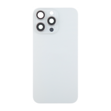 TAPA TRASERA IPHONE 15 PRO MAX WHITE CON LENTE Y SOPORTE DE METAL