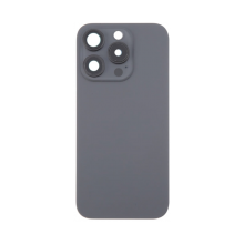 TAPA TRASERA IPHONE 16 PRO MAX BLACK CON LENTE Y SOPORTE DE METAL