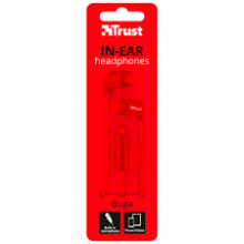 AURICULAR CON CABLE IN EAR TRUST DUGA MATTE RED 22134