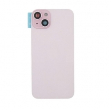 TAPA TRASERA IPHONE 15 PLUS PINK CON LENTE Y SOPORTE DE METAL
